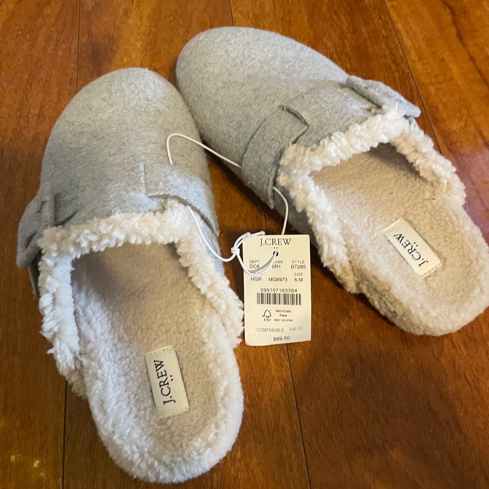 J Crew Sherpa Lined Clog Slippers - image 1